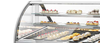 Amazon.com: LGXEnzhuo Commercial Refrigerated Cake Display Cabinet Floor  Type Curved Display Fridge Yellow LED Light Air-cooled Automatic Defrost  Front Sliding Door 220V 3-layer : Everything Else